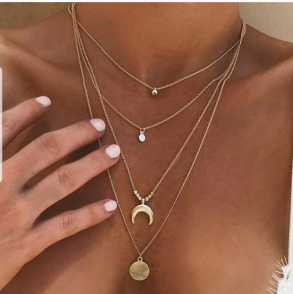 Nikkiwallflower Jewelry - *Franca** Layered Moon Necklace